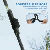 AIYAPLAY Nest Swing with Adjustable Ropes and Tree Straps, Basket Swing for Kids, 300KG Capacity for Indoor Outdoor, Blue(m-6)