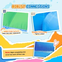AIYAPLAY 8 in 1 Inflatable Bounce House with 550W Blower, Slide, 2 Pools, Basketball Hoop, Climbing Wall, Water Gun, Ring Toss(m-5)
