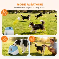 PawHut Lanceur de Balles Automatique avec 3 Balles en ETPU, 3 Réglages de Distance 6m/10m/14m, Intérieur et Extérieur, Bleu(m-7)