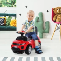 HOMCOM Porteur Enfant Véhicule à Pousser, Porteur Bébé avec Klaxon, Compteurs Factices et Coffre à Jouets, pour Enfants de 12 à 36 Mois, Rouge(m-10)