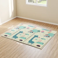 AIYAPLAY Covor pentru copii 0-6 ani, cu tematică de animale, suprafață impermeabilă, din XPE multicolor, 196x176x1,5 cm(m-3)
