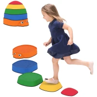 AIYAPLAY Balanciersteinen voor Kinderen 5 Stuks Antislip Stapelbaar 2-8 Jaar voor Binnen Buiten(m-11)