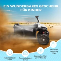 AIYAPLAY Elektrische Kinderquad, Licht & Muziek, Ophanging, 5 km/u, 50 Min. Rijtijd, voor 3-5 Jaar, Wit(m-8)