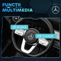 HOMCOM Mașină electrică pentru copii 3-8 ani cu telecomandă, faruri și claxon, negru(m-7)
