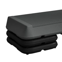 SPORTNOW Stepper aérobic fitness hauteur réglable 3 niveaux 10/15/20 cm surface antidérapante plastique, gris(m-9)