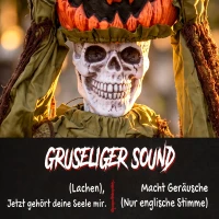 HOMCOM Geanimeerd pop-up pompoen-skelet, 173 cm, griezelige Halloween-decoratie met licht, geluid- en aanraakactivatie(m-7)