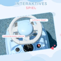 AIYAPLAY Loopauto voor Kinderen, Anti-Kantelbeveiliging, Rugleuning, Toeter, Antislipzitting, Lichtblauw(m-5)
