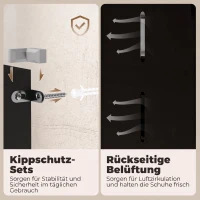 HOMCOM 5-laagse schoenenkast voor 20 paar schoenen, met verstelbare planken, voor entree en hal, zwart(m-7)
