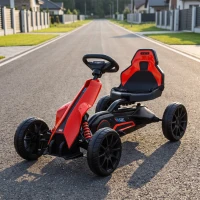 HOMCOM Elektro Go-Kart für Kinder 3-5km/h Gokart mit 2-Fach verstellbarem Geschwindigkeit, Sicherheitsgurt, EVA-Räder für 3-8(m-9)