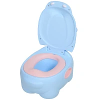 HOMCOM Vasino Per Bambini 6 Mesi-48 Mesi Antiscivolo Ippopotamo Blu (40x30x23cm)(m-10)