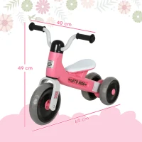 AIYAPLAY Bicicleta sin Pedales para Niños de 12 a 36 Meses con Ruedas Silenciosas y Manillares con Giro Limitado a 60°, Rosa(m-3)