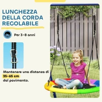 AIYAPLAY Gioco per Bambini 3-8 Anni con 3 Altalene, Scala a Corda e Canestro Basket, in Acciaio, PE e PP, 3.5x1.8x2 m(m-5)