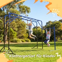 AIYAPLAY Klimrek Outdoor Klimtoren met turnstok en optrekstang voor 3-8 jaar kinderen tot 150kg 250x190x180 cm Zwart(m-4)