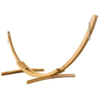 Outsunny Soporte para Hamaca de Madera 325x120x118 cm Estructura para Hamaca Carga Máx. 120 kg para Jardín Terraza Interiores y Exteriores Natural(m-1)