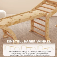AIYAPLAY 9-in-1 indoor klimrek, helling, glijbaan, ladder, krijtbord, voor peuters, hout(m-7)