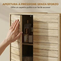 HOMCOM Mobile Sottolavabo, Bagno con Ripiano Regolabile, Push-to-Open Design.(m-7)