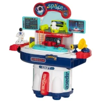 AIYAPLAY Banco da Lavoro Giocattolo da 21 Pezzi a tema Spaziale con Suoni e Luci, in PP e GPPS, 45.5x24x52.5 cm(m-10)