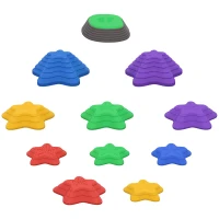 ZONEKIZ Stapsteenset voor kinderen vanaf 3 jaar, 11 stenen, antislip, tot 80 kg, ontwerp met zeesterren(m-10)