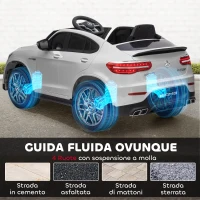 HOMCOM Macchina Elettrica per Bambini 3-5 Anni Mercedes con Cintura di Sicurezza e Telecomando, Bianco(m-7)