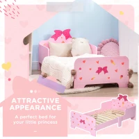 ZONEKIZ 3PCs Kids Bedroom Furniture Set with Bed, Dressing Table and Stool, Princess Themed, for 3-6 Years Old, Pink(m-6)