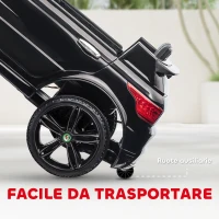 HOMCOM Macchina Elettrica per Bambini 3-6 Anni con Telecomando, Luci LED e Clacson, in PP e Metallo, 110x68x52 cm, Nero(m-6)