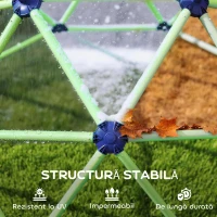 AIYAPLAY Joc de Cățărat pentru Copii 3-8 Ani, Cupolă cu Margini Rotunjite, din PP, 182,5x182,5x119 cm, Verde și Violet(m-5)