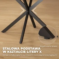 HOMCOM Uitschuifbare eettafel voor 4-6 personen, keukentafel in industriële look met X-vormig onderstel, bruine houtlook(m-7)