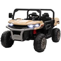 HOMCOM 12V 2 Seater Kids Electric Ride-On Car with Electric Bucket, Remote Control - Yellow(m-10)