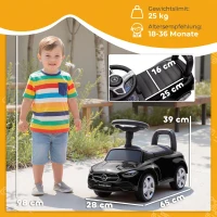AIYAPLAY Mercedes-Benz C-Class jeździk z klaksonem, odgłosami silnika, schowkiem, dla dzieci 18-36 Monate, Schwarz(m-3)