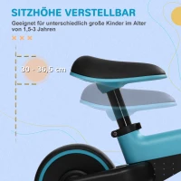 AIYAPLAY loopfiets voor kinderen van 1,5 tot 3 jaar, lichtgewicht: slechts 3,5 kg, in hoogte verstelbare stoel, metalen frame, blauw(m-5)
