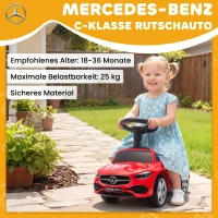 AIYAPLAY Mercedes-Benz C-Klasse loopauto met claxon, motorgeluiden en opbergruimte, 18-36 maanden, rood(m-4)