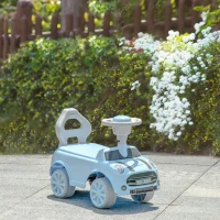 AIYAPLAY Coche Correpasillos con Volante Bocina y Sistema de Antivuelco Carga 25 kg 53x25x35 cm Azul Claro(m-10)