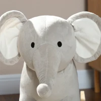 AIYAPLAY Cavalo Baloiço para Crianças Cavalo de Brincar em Forma de Elefante com Som Guiador e Base de Madeira 64,5x31x52 cm Cinzento(m-9)