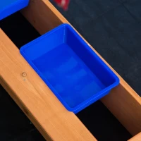 Outsunny zandbak met verstelbaar dak voor kinderen van 3-7 jaar geel 107,5 x 107,5 x 110 cm(m-7)