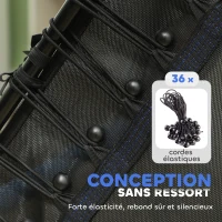 HOMCOM Trampoline pour enfant 1,22 x 1,11 x 1,9 m filet de sécurité porte zippée 6 poteaux rembourrés inclus bleu noir(m-5)