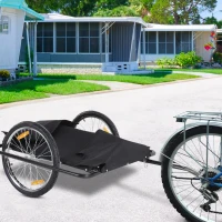 HOMCOM Fahrradanhänger Klappbar Lastenanhänger mit Kupplung,Transportwagen bis 40 kg belastbar, Transportanhänger Anhänger für Fahrrad Handwagen 140 x 88 x 60 cm(m-10)