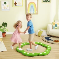 AIYAPLAY Balancebalk, 6 gebogen segmenten, sensorische verhogingen, 50 kg draagvermogen, Groen(m-2)