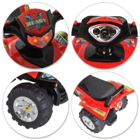 HOMCOM Rutscherauto Rutscherfahrzeug Rutscher Kinder Geländewagen mit Musik Rot L60 x B38 x H42 cm(m-8)