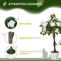 Outsunny Kunstboom, Kunstplant in Cementpot, Kunstplant(m-4)