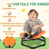 AIYAPLAY Sensorische Kinderstoel, Draaisstoel voor Autisme, Sensorische Balans Trainingszit, Kunststof Oranje(m-4)
