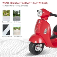 HOMCOM Vespa Licensed 6V Kids Electric Motorbike Ride On Motorcycle  Battery Powered for 18-36 Months with Horn Light Red(m-5)