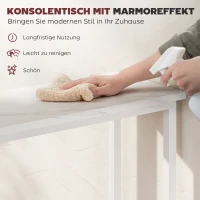 HOMCOM Consoletafel haltafel met verstelbare voetpads en kantelbeveiliging, 75 x 24 x 76 cm, voor kleine ruimtes, wit(m-4)