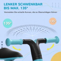 AIYAPLAY loopfiets voor kinderen van 1,5 tot 3 jaar, lichtgewicht: slechts 3,5 kg, in hoogte verstelbare stoel, metalen frame, blauw(m-4)