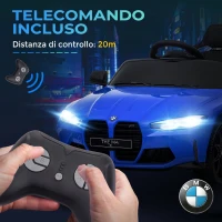 AIYAPLAY Macchina Elettrica per Bambini a Licenza BMW M4 con Telecomando, Clacson e Fari, 108x69.5x51 cm, Blu(m-8)
