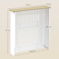 HOMCOM Couvercle de Radiateur en Bois à Lattes avec Détails Croisés et Étagère Supérieure, 78 x 19 x 81 cm, Blanc(m-3)