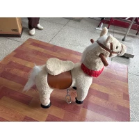 AIYAPLAY Ride on Horse Pedal Ride On Walking Horse Toy Rotatable Head Neighing Sound, Light Brown(m-5)