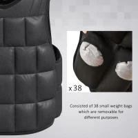HOMCOM 10kg Weighted Vest, Adjustable Running Weight Vest with 38 Weight Bags for Men or Women Cardio Exercise, Black(m-4)