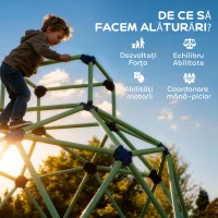 AIYAPLAY Joc de Cățărat pentru Copii 3-8 Ani, Cupolă cu Margini Rotunjite, din PP, 182,5x182,5x119 cm, Verde și Violet(m-8)