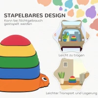 AIYAPLAY Balanciersteinen voor Kinderen 5 Stuks Antislip Stapelbaar 2-8 Jaar voor Binnen Buiten(m-6)