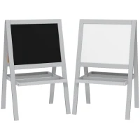 AIYAPLAY Chevalet enfant chevalet peinture enfant double face avec tableau blanc et tableau noir, étagères de rangement incluse(m-1)